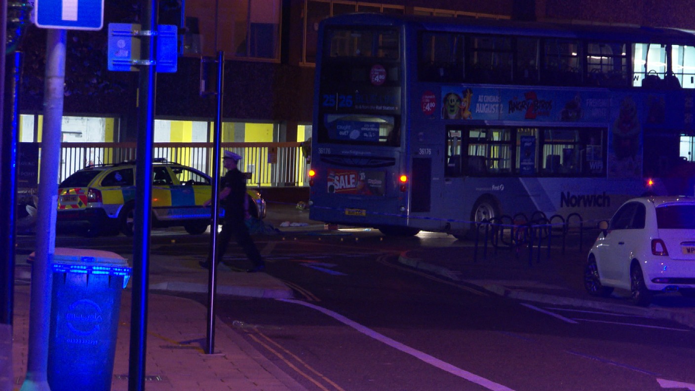 Pedestrian in 80s dies in crash involving bus in Norwich | ITV News Anglia
