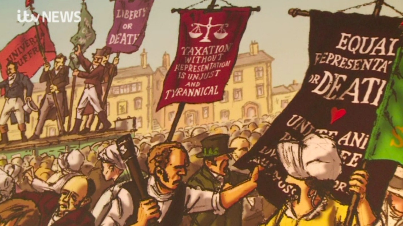 Rain doesn't deter hundreds remembering Peterloo Massacre | ITV News ...