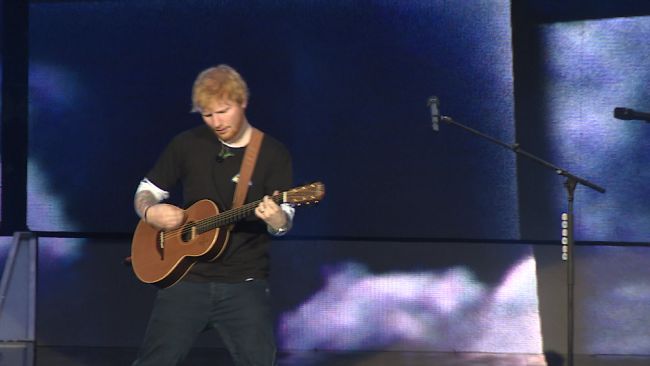Ed Sheeran performs at Chantry Park in Ipswich in 2019