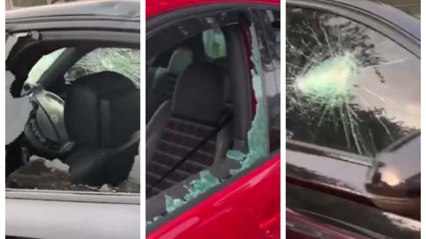 Watch: Cars parked in family driveway smashed up by gang | ITV News Central