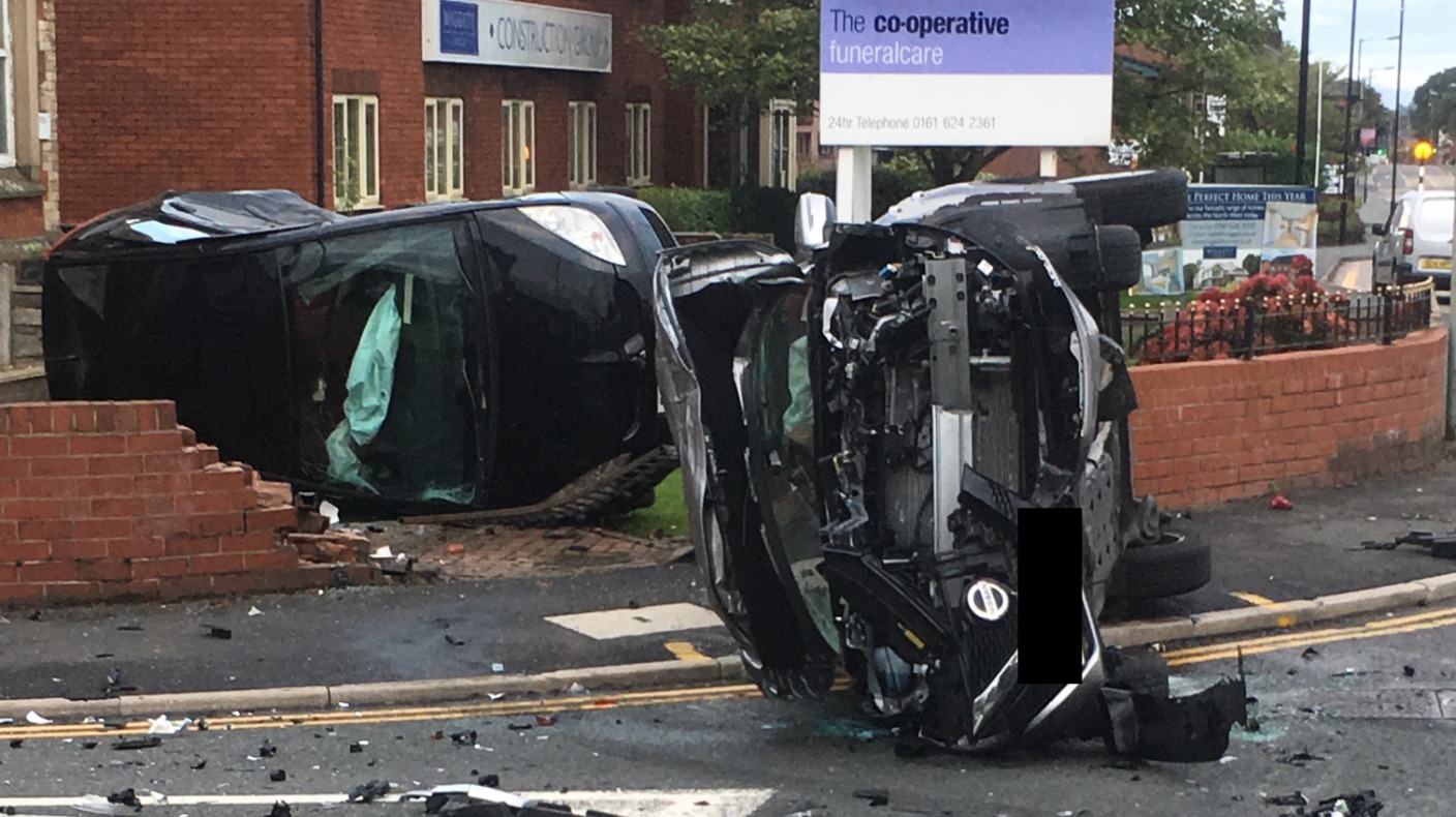 Suspected drug driver arrested after two-car crash in Oldham | ITV News ...