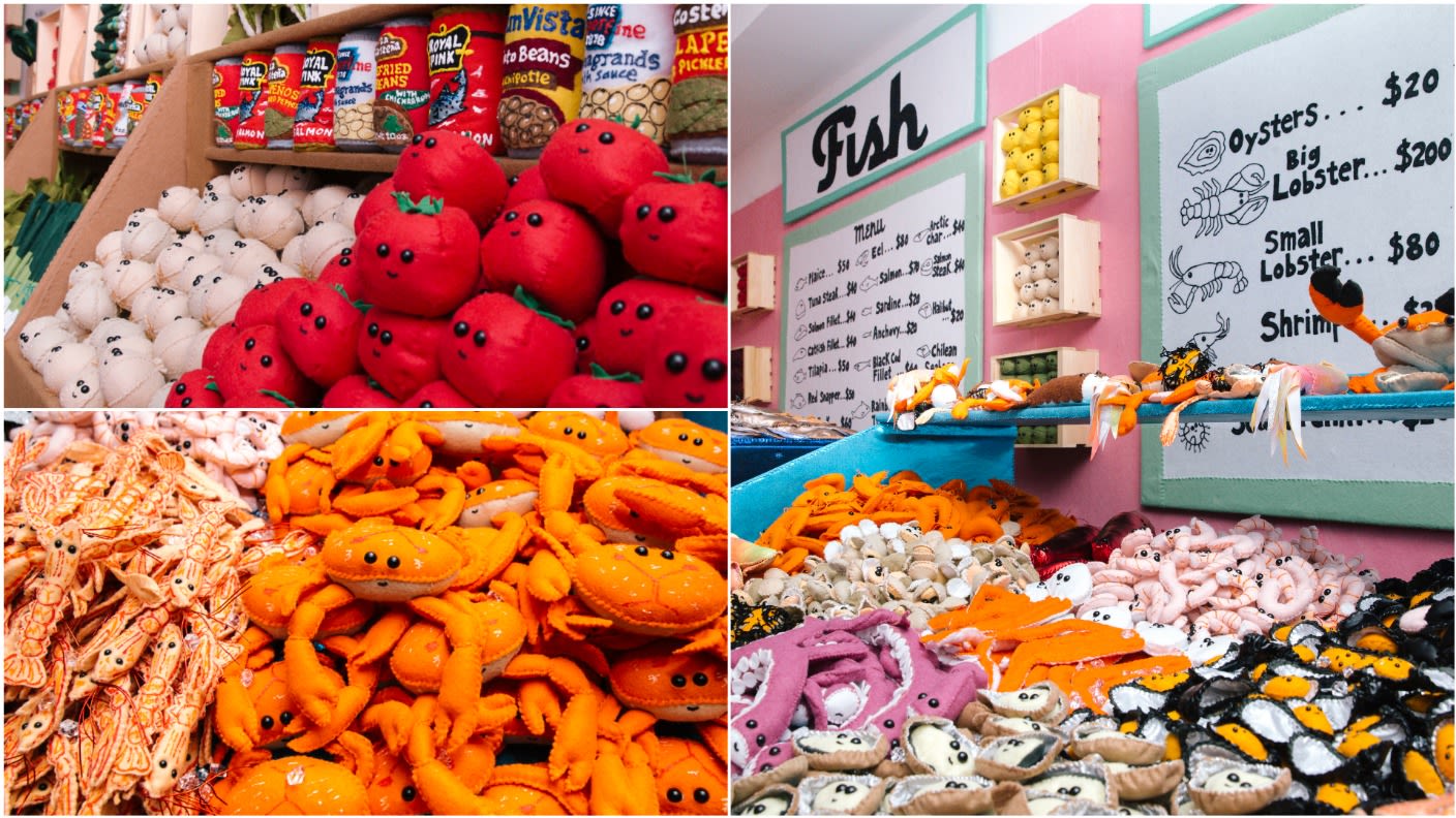 Artist Lucy Sparrow Unveils A Colorful Grocery Store Made Entirely Of  Felt?!