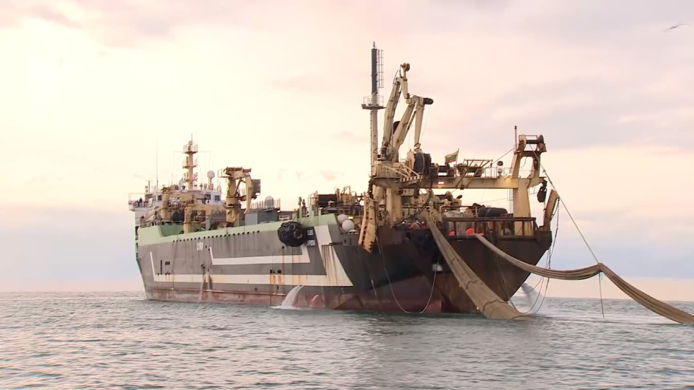 The supertrawler just 14 miles off Brighton capable of landing 6,000 tonnes  of fish