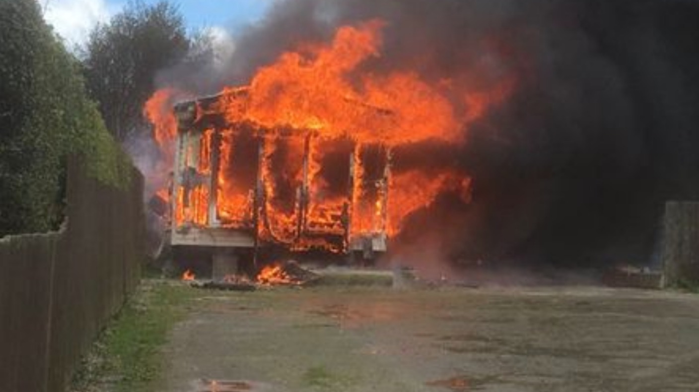 Caravan near Bodmin destroyed after huge tumble dryer fire explodes gas  cylinders | ITV News West Country