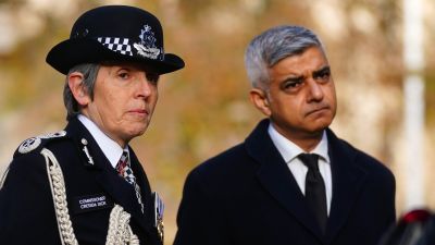 ormer Metropolitan Police Commissioner Dame Cressida Dick with Mayor of London Sadiq Khan