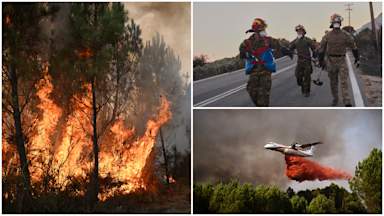 Three firefighters killed in Greece as wildfires rage across southern Europe