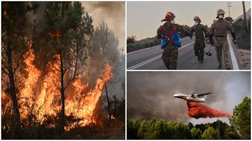 Three firefighters killed in Greece as wildfires rage across southern Europe