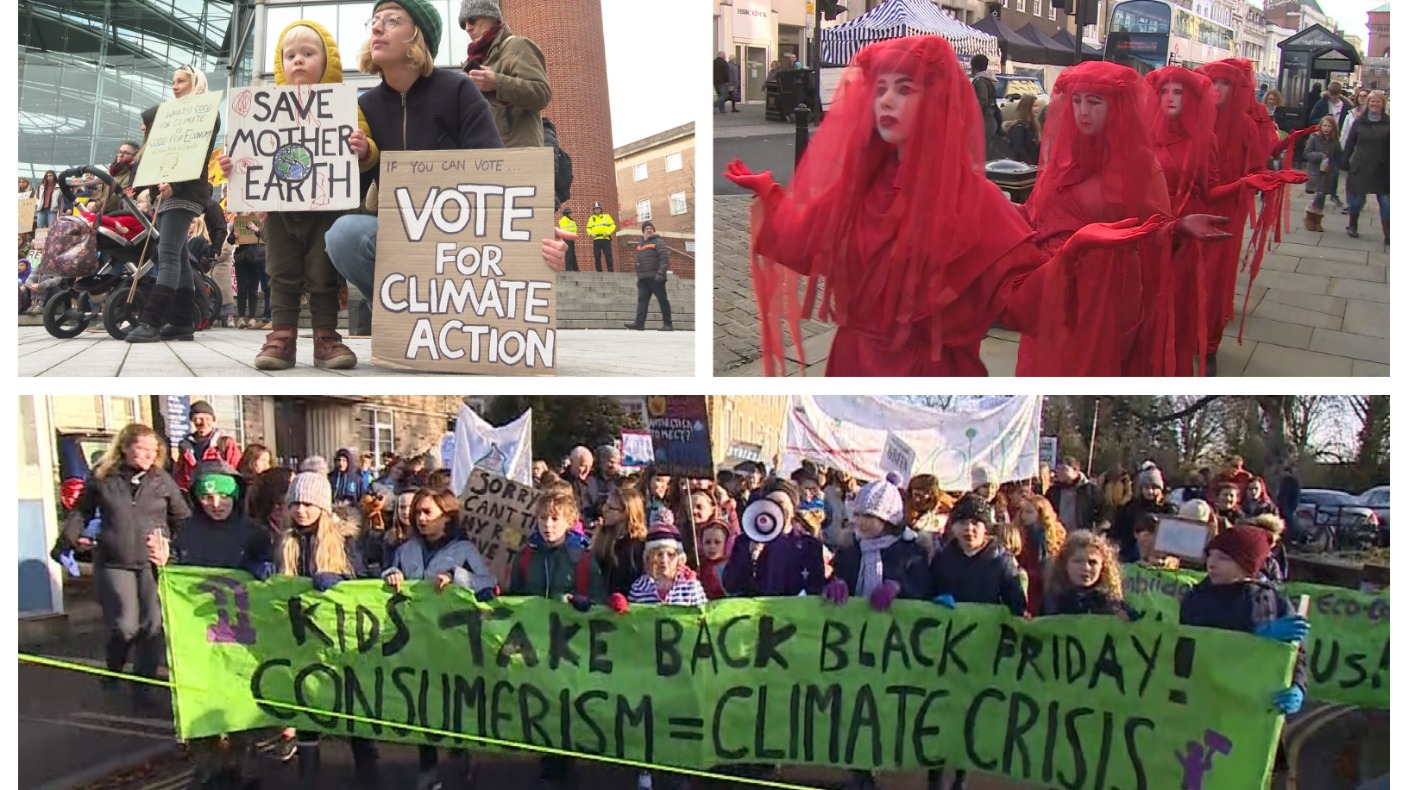 Billy Bragg joins climate strikes as campaigners 'turn Black Friday