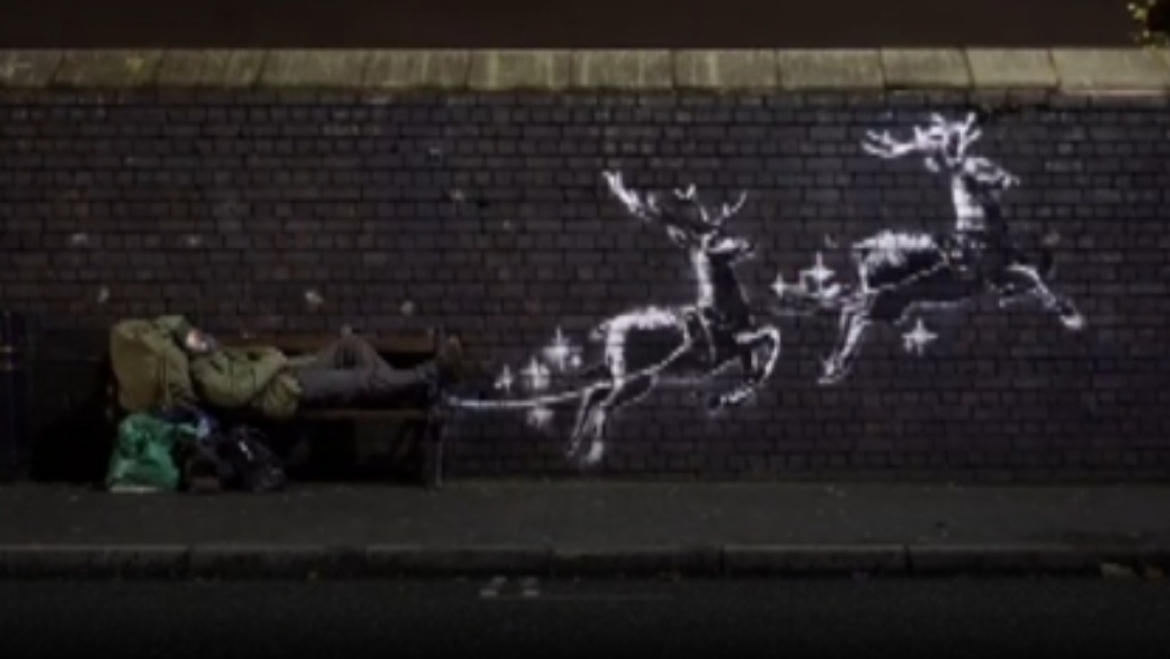 New Banksy Artwork Highlights Homelessness At Christmas ITV News West   ImportedImage362167 Header