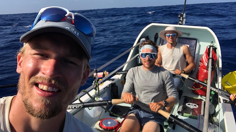 Atlantic rowing trio issue charity challenge from high seas | ITV News
