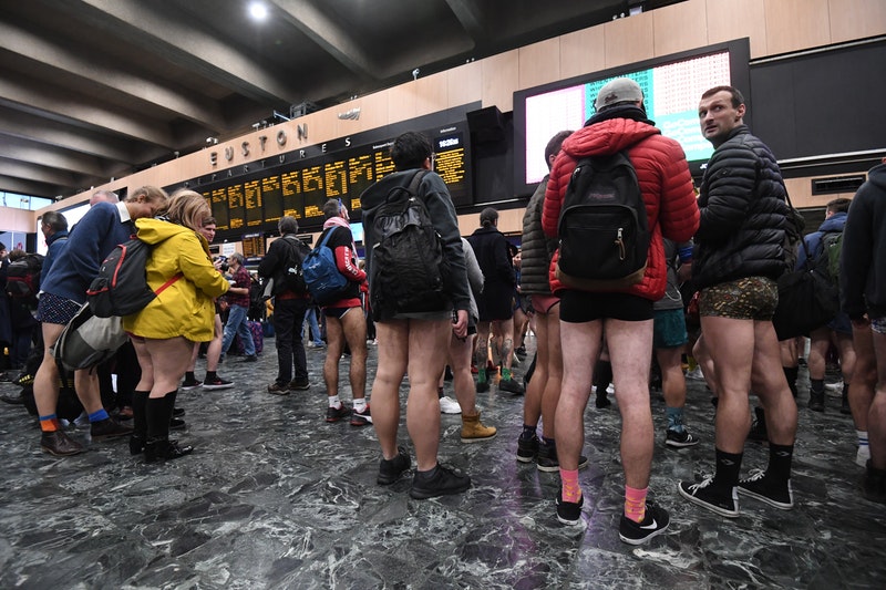 Passengers strip down to their pants for no trousers Tube ride