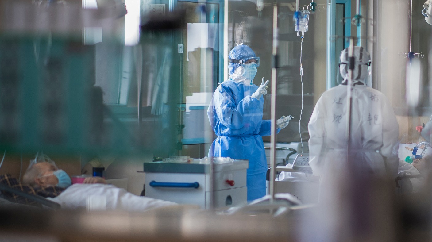 Coronavirus patients are treated in hospital in Wuhan, China.