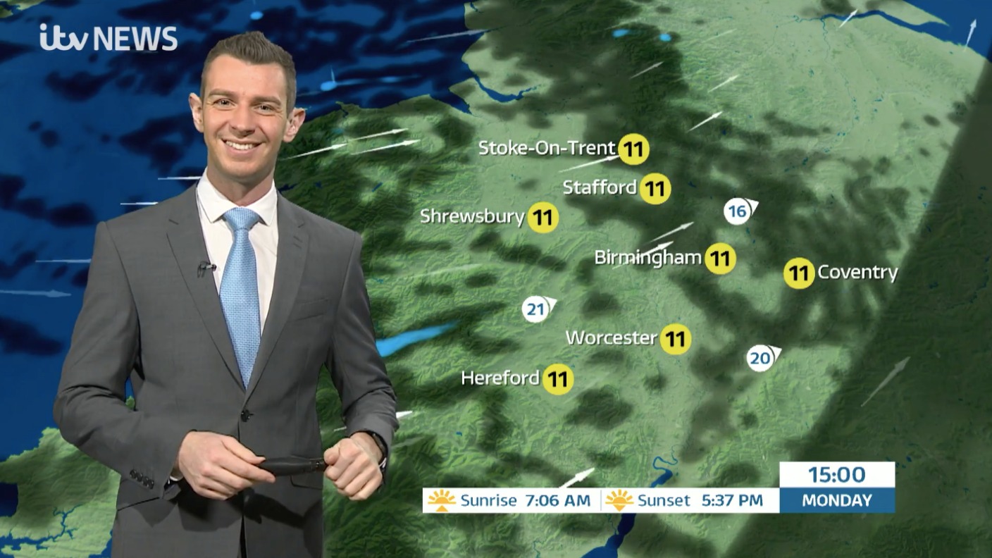 West Midlands Weather: Heavy rain and hill snow overnight. Clearing ...