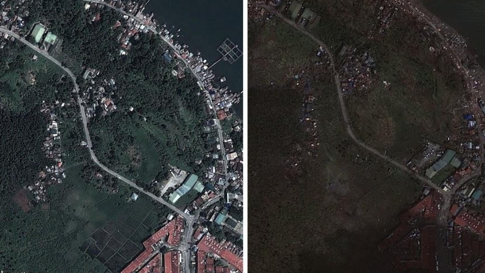 Satellite images of Philippines before and after typhoon show extent of ...