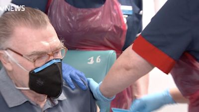 Anthony Moore who received first vaccine