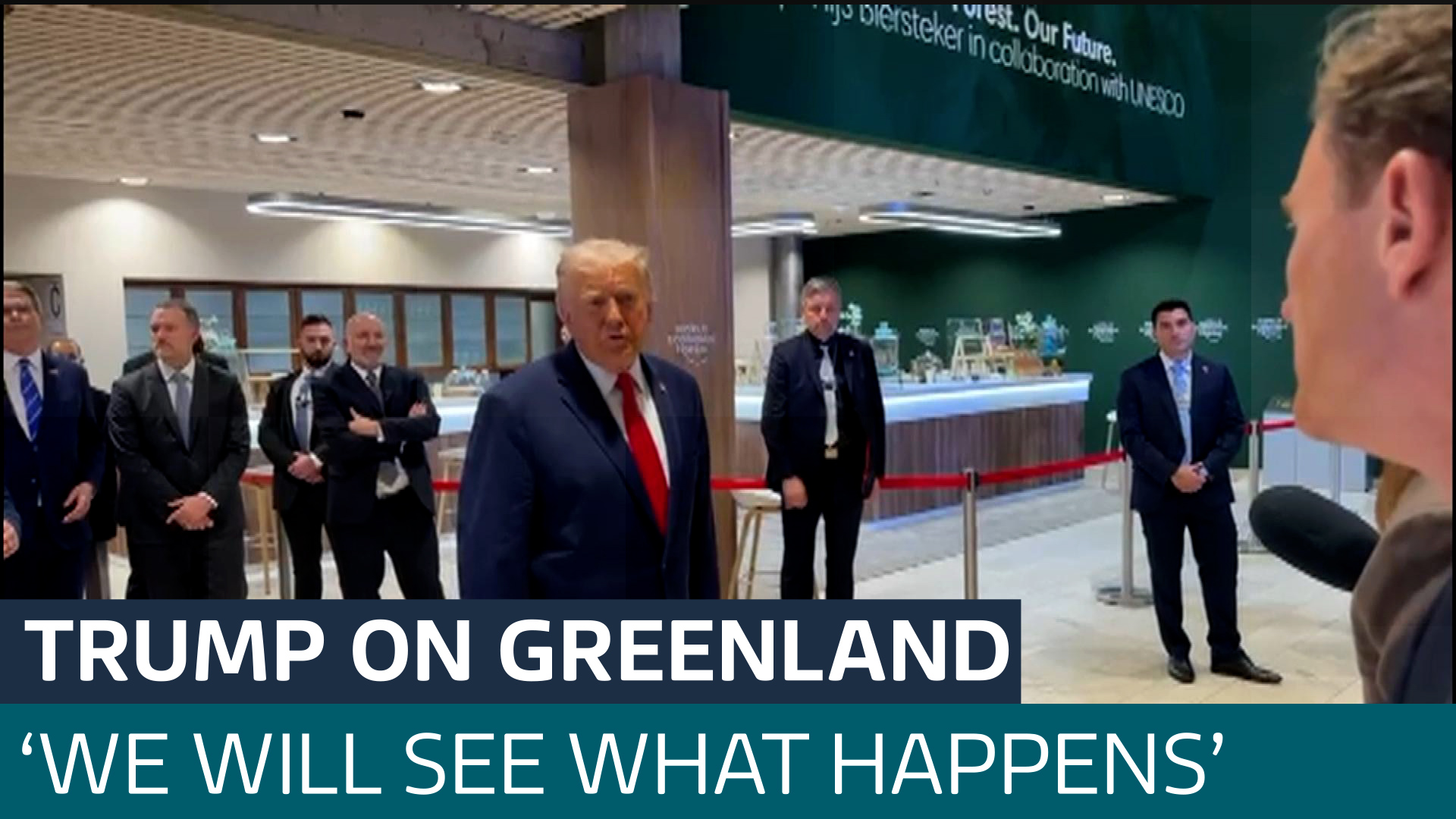 Watch ITV News question Trump on Greenland plans - Latest From ITV News