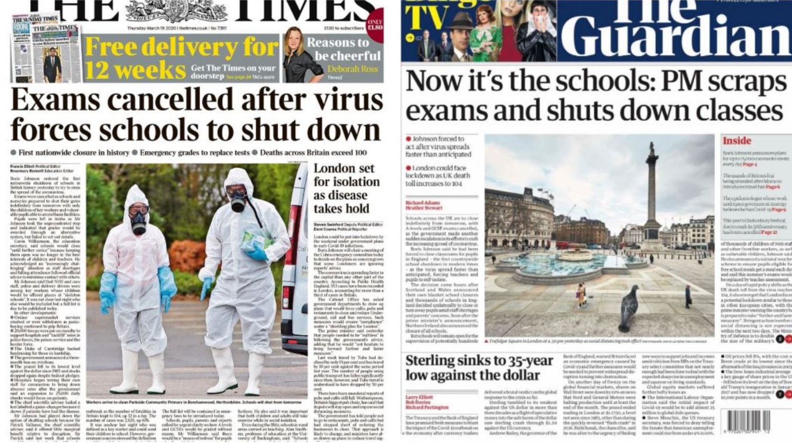 Coronavirus School Closures Dominate Today S Front Pages Itv News