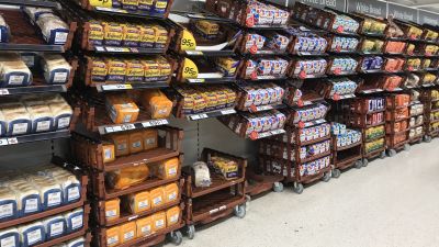 A Tesco bread aisle.
PA