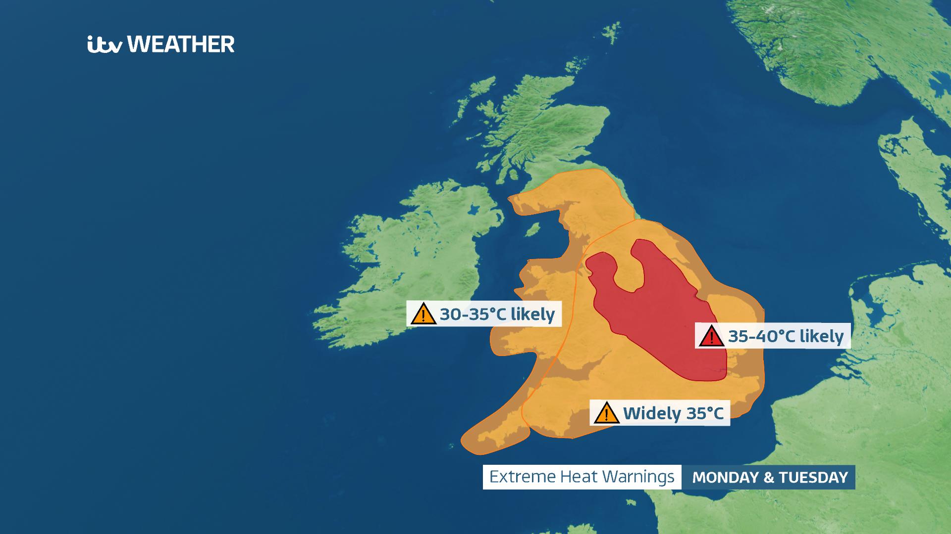 Extreme Heat: Highs of 35ºC expected for the Border region | ITV News ...