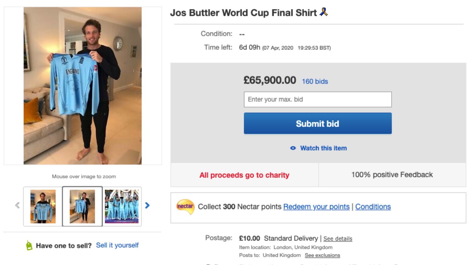 jos buttler world cup shirt ebay
