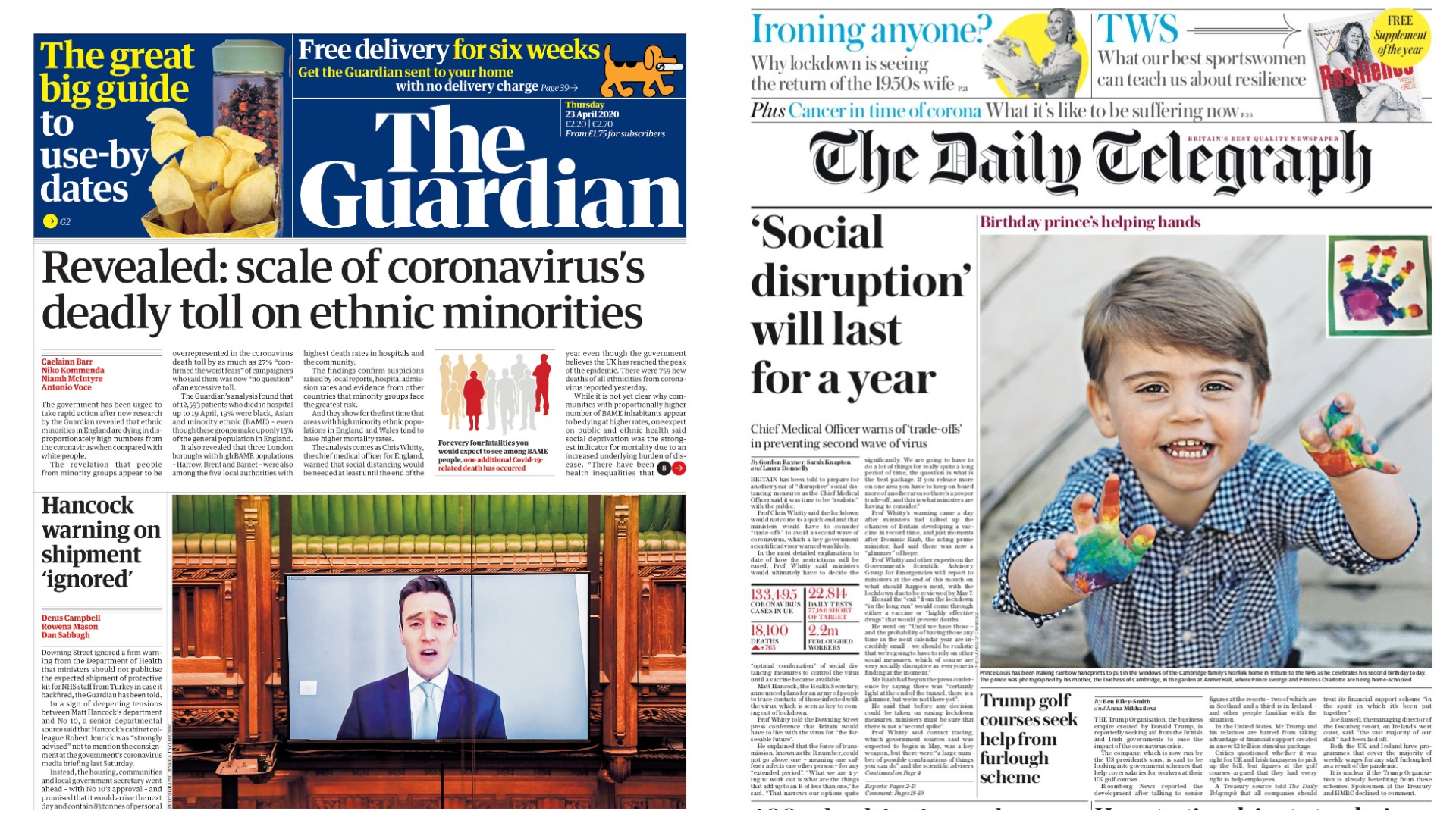 Prince Louis And Coronavirus Lead Thursday S Papers Itv News