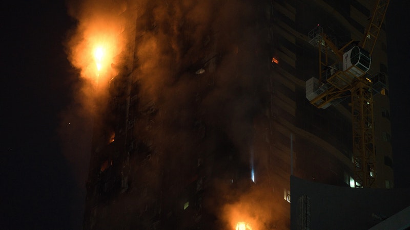 High Rise Tower Catches Fire In United Arab Emirates Itv News