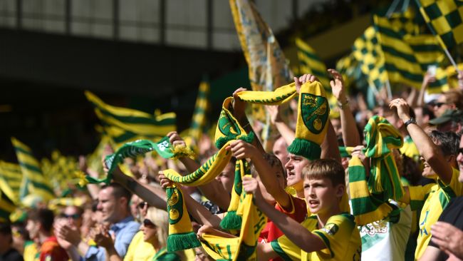 Norwich City fans at Carrow Road.