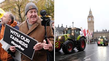 Jeremy Clarkson joins farmers rallying in Westminster against 'family farm tax'