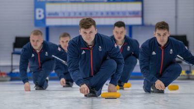 The curlers are the first athletes to be selected for Team GB. Bobby Lammie (left), Ross Whyte, Bruce Mouat, Hammy McMillan, Grant Hardie. Team GB photo 14/10/21.