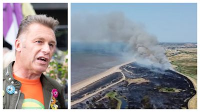 Chris Packham said the fire at Wild Ken Hill had "hit home personally".
Credit: PA / @awprco