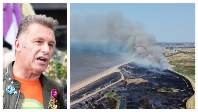Chris Packham said the fire at Wild Ken Hill had "hit home personally".
Credit: PA / @awprco