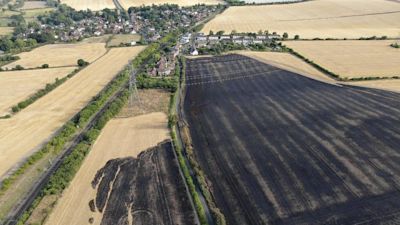 More than 400 acres of fields were burnt in the fire.
Credit: Essex County Fire and Rescue Service