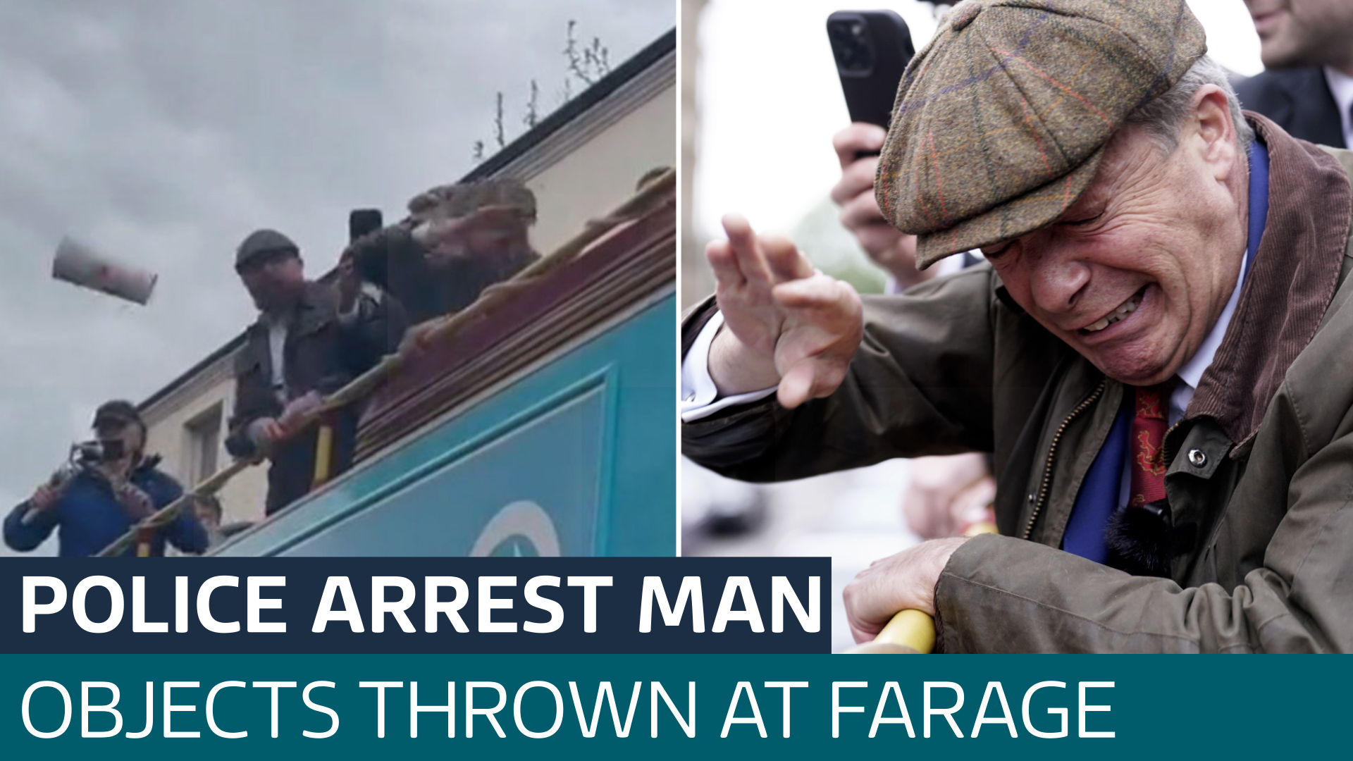 Man arrested in Barnsley after objects thrown at Reform leader Nigel ...