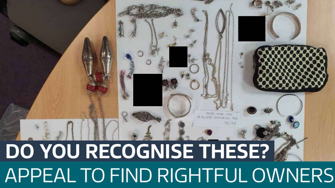 Search for owners of hundreds of stolen items seized by Surrey Police ...