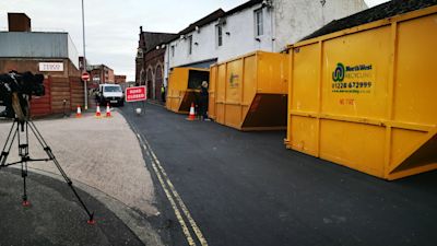The scene of a cannabis factory in West Walls, Carlisle. ITV Pic