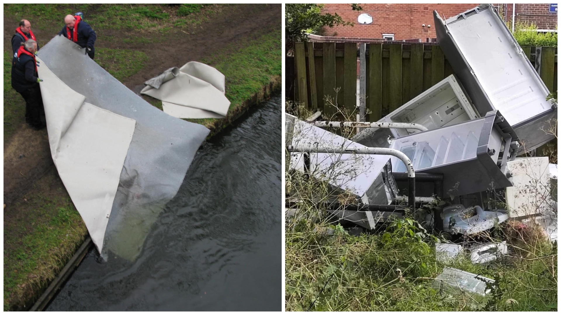 Carpets and hospital beds dumped in Wednesfield canal as repeated fly