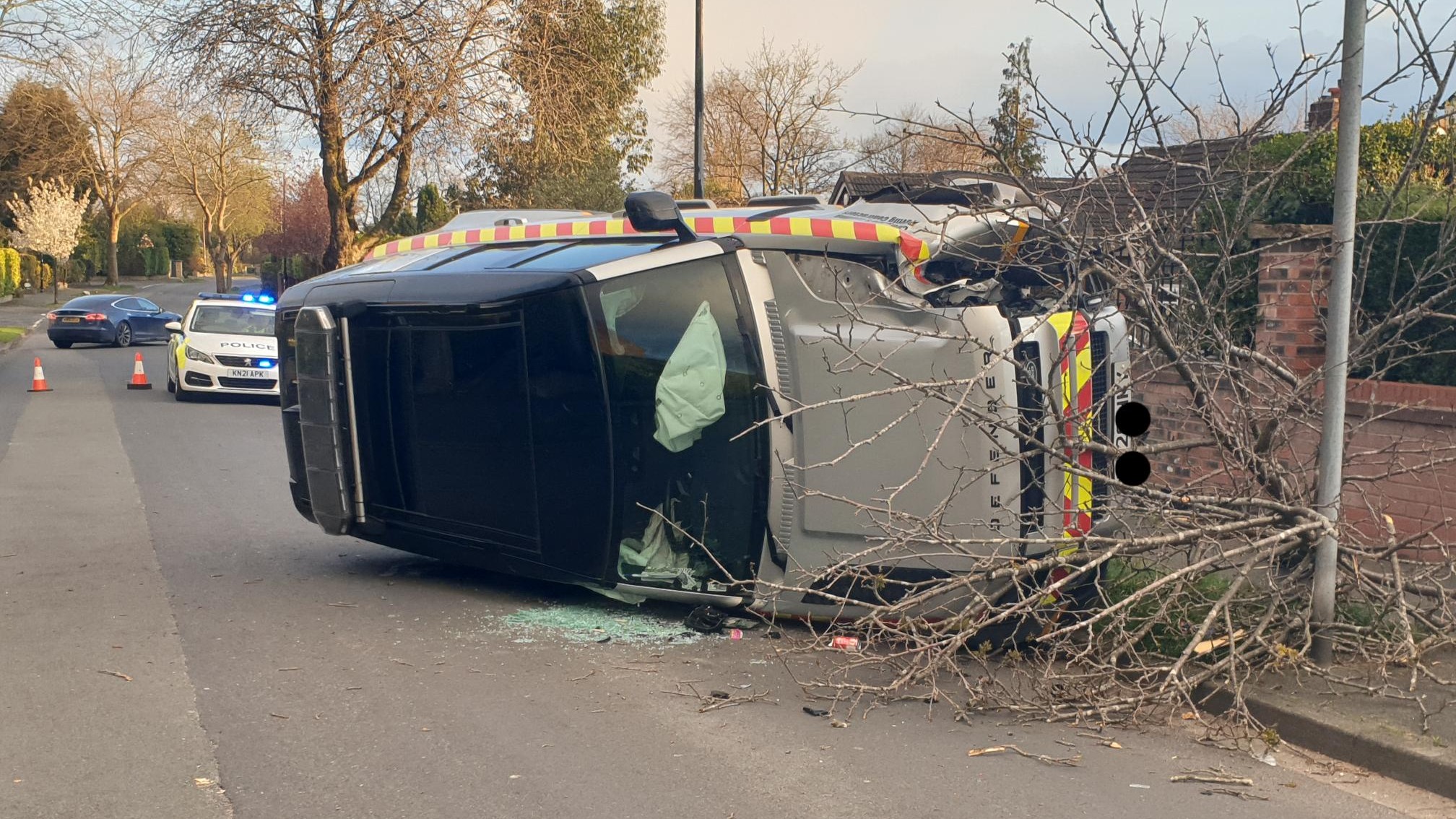 Driver flips Land Rover while swerving to avoid cat in Altrincham | ITV ...