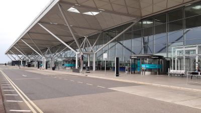 Outside Departures at Stansted Airport, Essex, as new quarantine rules for travellers arriving in the UK are to be set out by Home Secretary Priti Patel. The plans, due to come into force on June 8, will see people arriving in the UK told to isolate for 14 days to prevent coronavirus cases being introduced from overseas.