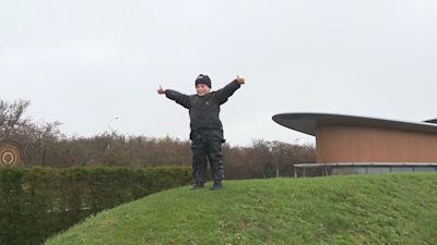A 7 year-old boy has walked 30 miles to commemorate the end of the Battle of Britain.