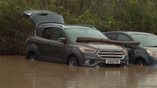 Flooding in Framlingham from Storm Babet.
Credit: ITV News Anglia