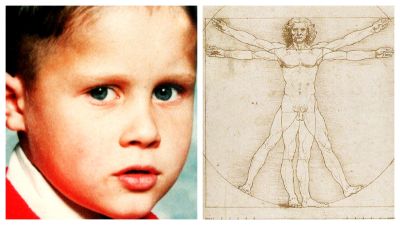 Rikki Neave and Leonardo da Vinci's Vitruvian Man
MUST CREDIT: Family handout and Ropi/Zuma Press/PA Images