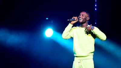 Dave the Rapper performs after winning the Mercury Prize in 2019.
PA