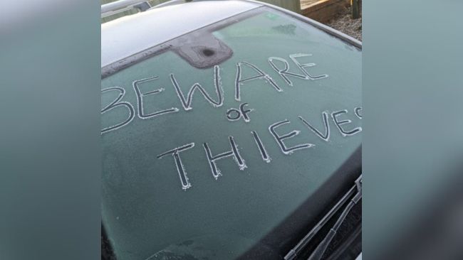 Police warn drivers not to make it easy for opportunistic thieves by leaving their car's engine running on cold mornings.