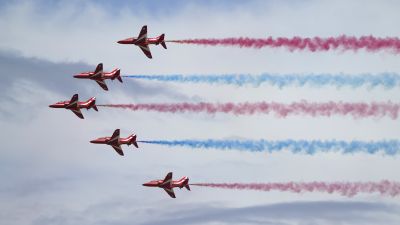 The Red Arrows in flight
Credit: PA