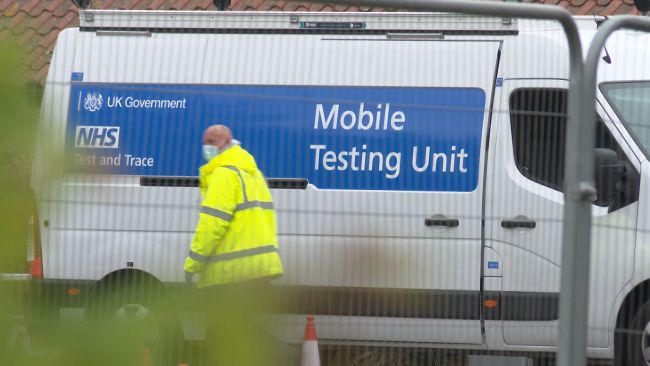 Mobile testing unit at Needham Market in Suffolk