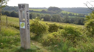 Start of the Laurie Lee Wildlife Way in Slad, Gloucestershire