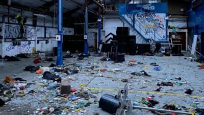 The aftermath of an illegal rave in Yate