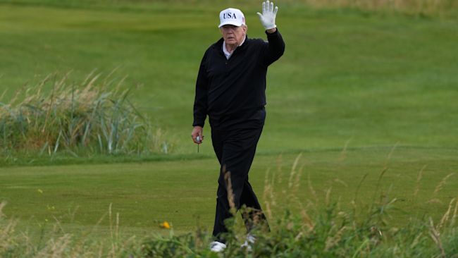 Tight Security While Trump Plays Golf In Scotland As Hundreds Protest His Visit 2 Trump will also head to Aberdeenshire later in his visit and is expected to open a second course at his golf resort in Balmedie.