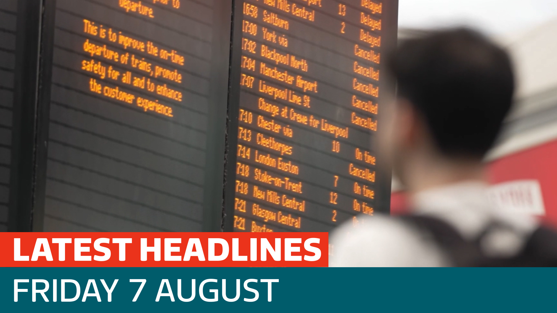 The latest headlines - as rail disruption to continue into Friday