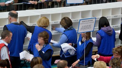 Counting for the Northern Ireland Assembly Election. Pic Presseye